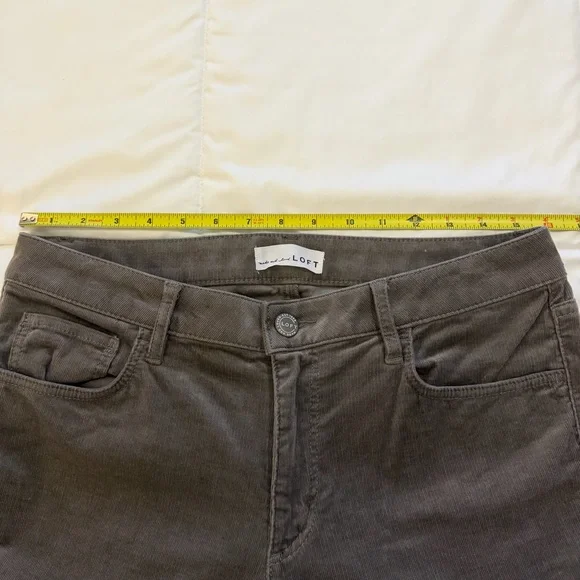 LOFT Women's Corduroy Straight Leg Jeans - Gray - Picture 3 of 9